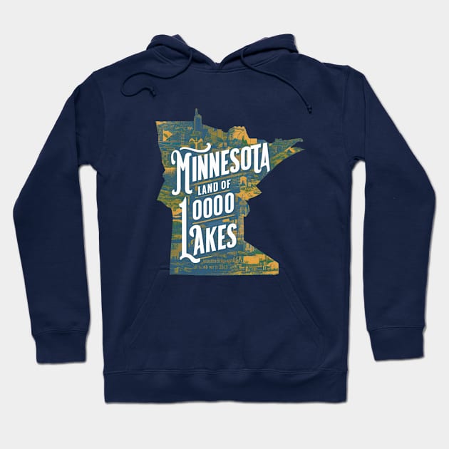 Minnesota Land of 10,000 Lakes Hoodie by Moulezitouna